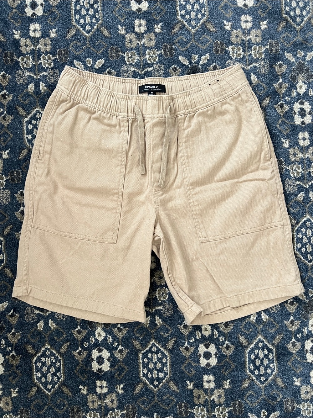 Rip Curl Men’s Beige Elastic-Waist Cargo Shorts